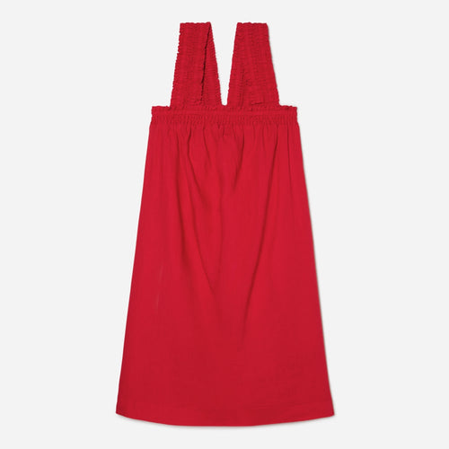The Smocked Linen Dress | Goji Berry