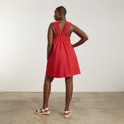 The Smocked Linen Dress | Goji Berry